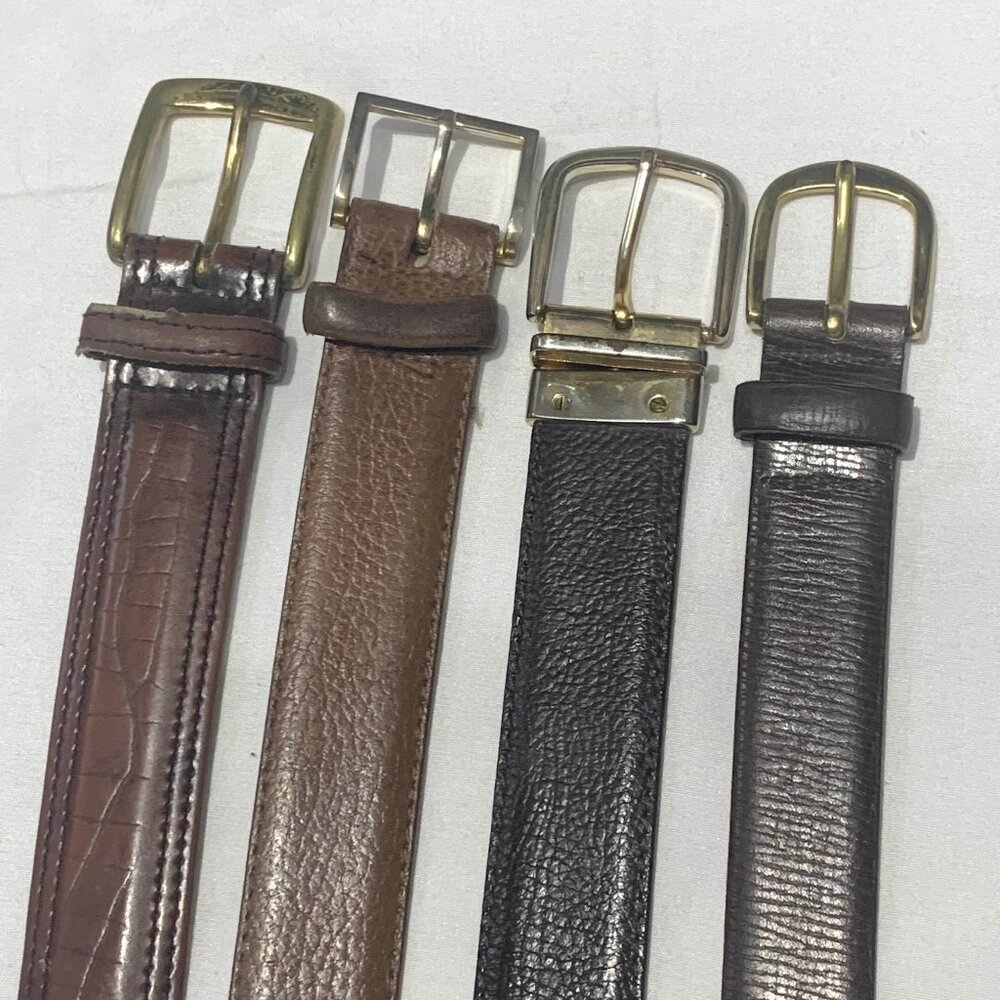 Vintage Lot 4 Leather Belts Men's Size 38 2x Bench Craft 2x Spain Dress Casual